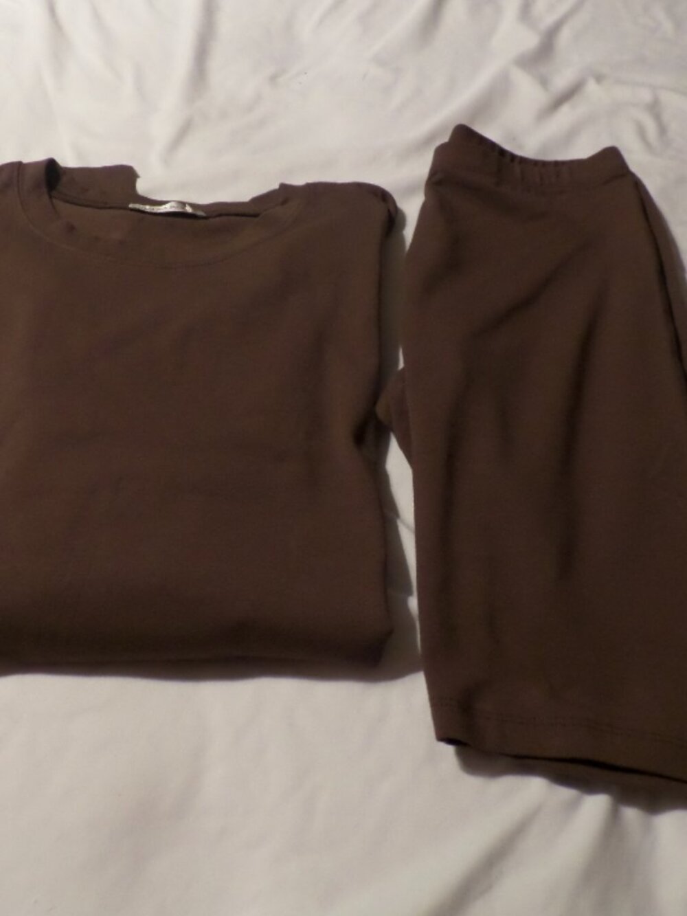 Zenana Outfitters Brown Relaxed Top & Biker Short Set - Size Large NWOT